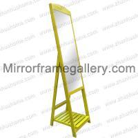 Wooden Framed Dress Mirror with Shelf